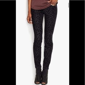 Rachel Roy Velveteen Denim Skinny Jeans, Black, 26
